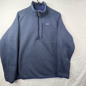 Patagonia Better Sweater 1/4 Zip Pullover Mens Large Blue Fleece Jacket 25527